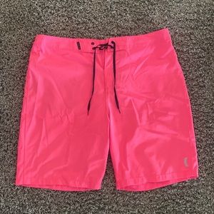 Hurley mens swim shorts size 34 neon pink